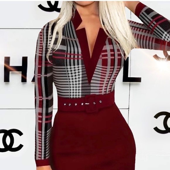 NWT, Lavishly Paris Belted Designer Dress. - Picture 15 of 16